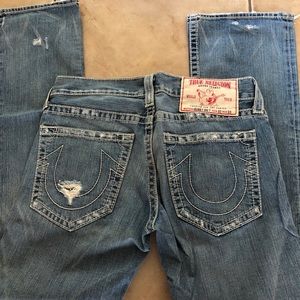 Men’s true religion light wash boot cut jeans